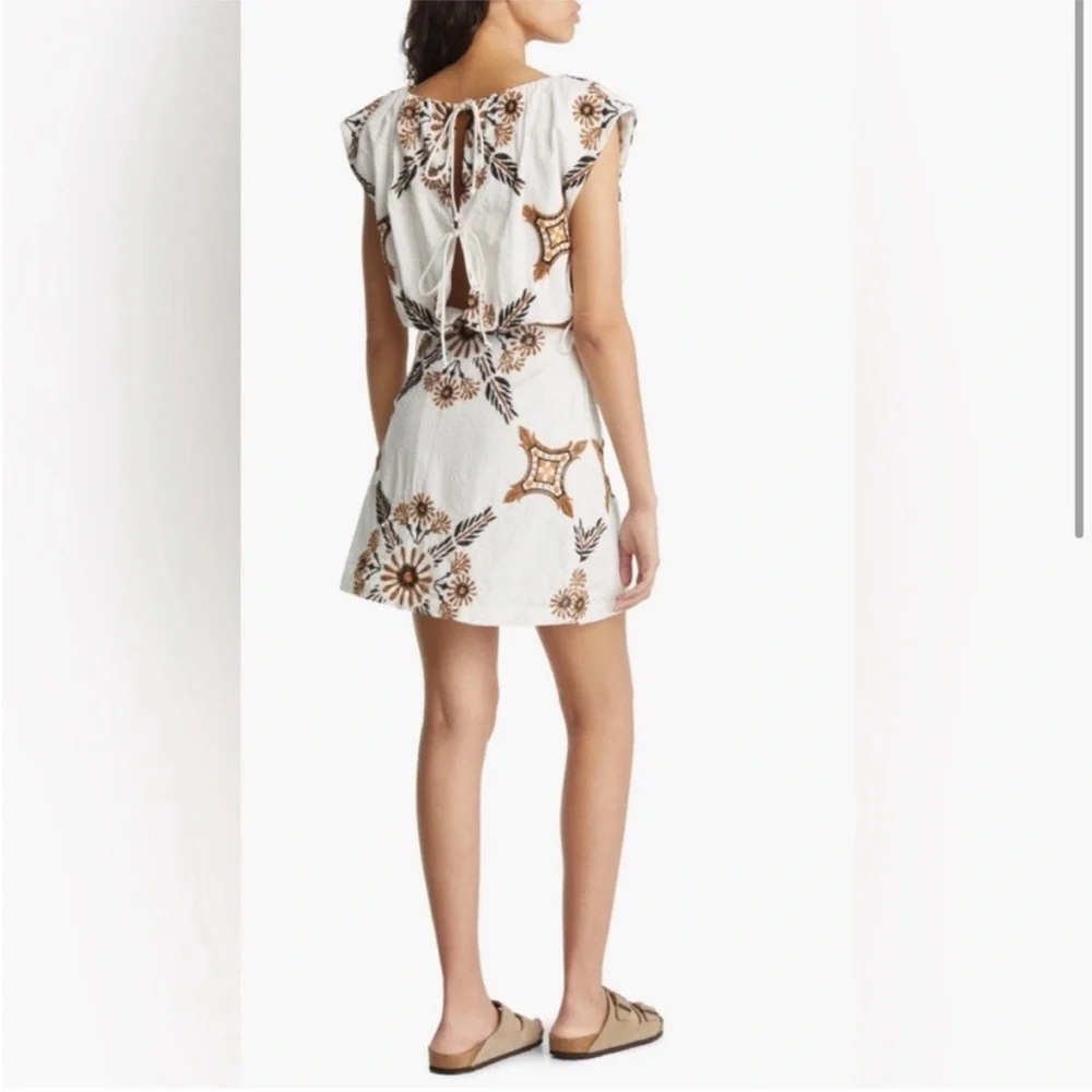 Free people White and Brown Floral Two-Piece Dress - Picture 2 of 3